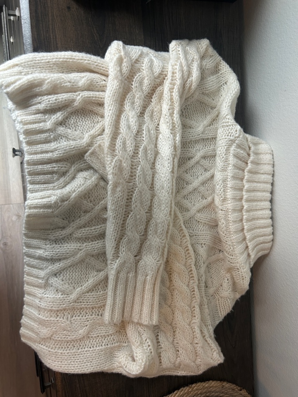 Altar'd State Cream Cable Turtleneck Crop Sweater